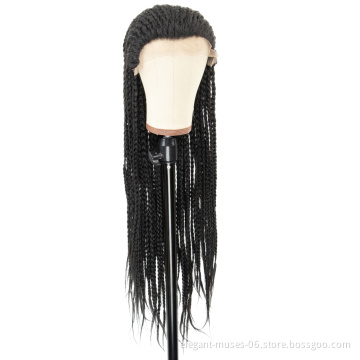 Crochet Micro Box Cornrow Braid Dreadlock Lace Frontal Wigs 100% Cheap Synthetic Fiber Hot Selling For Black Women Vendor